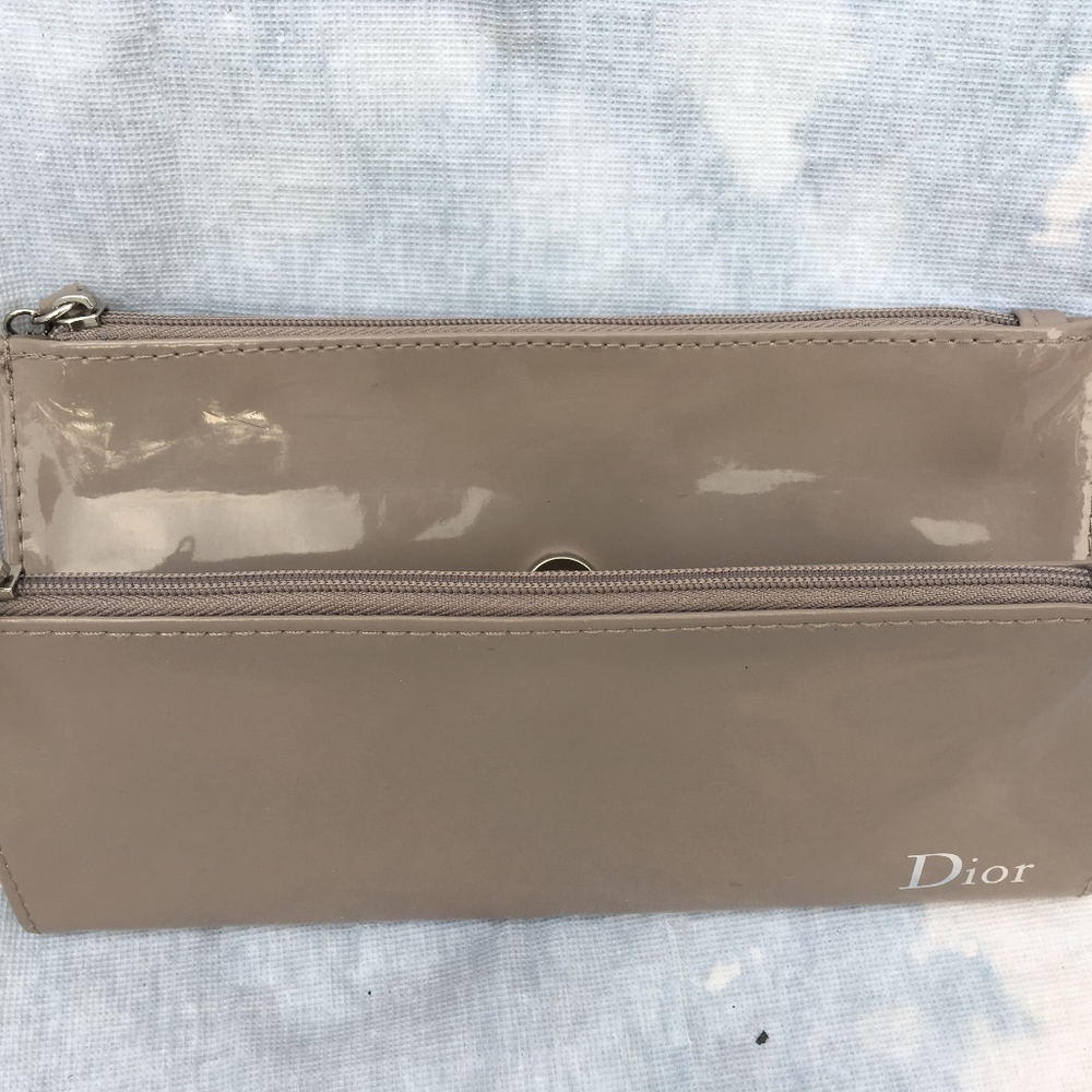 Dior patent leather nude cosmetic bag/small clutch